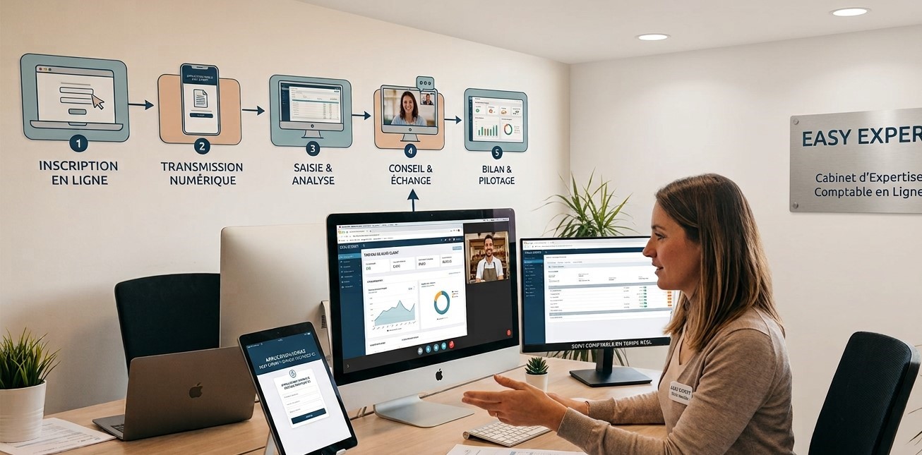 Fonctionnement du cabinet d'expertise comptable en ligne Easy Expert à Porto-Vecchio.