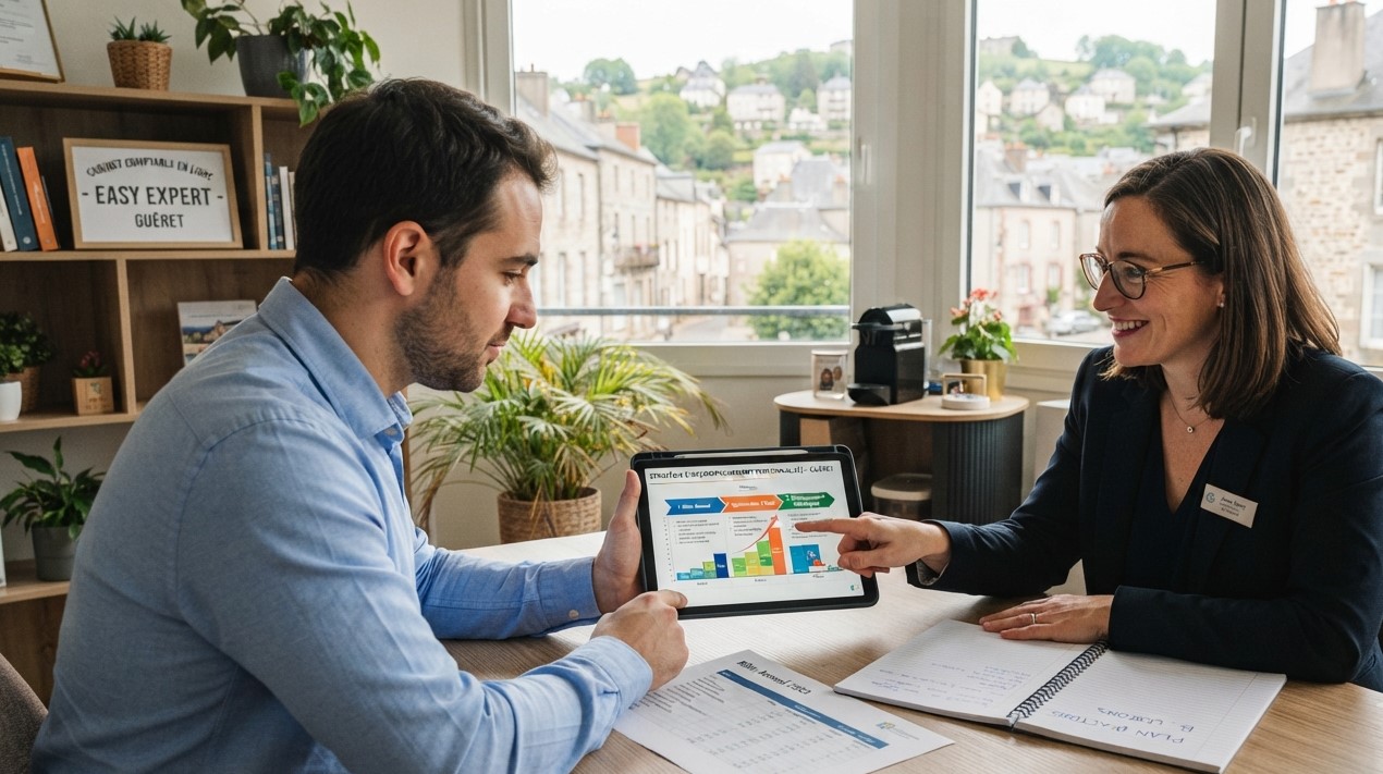 Expert-comptable Guéret : accompagnement personnalisé dépassant le simple bilan annuel.