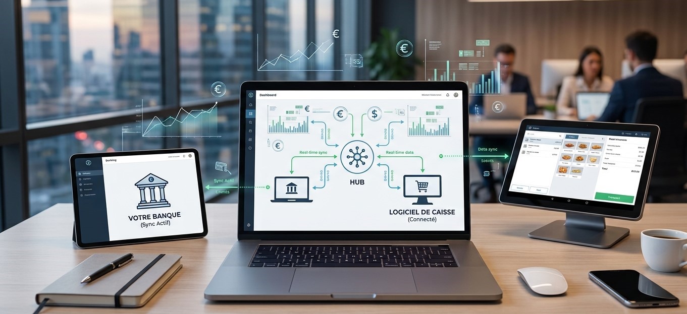 Interconnexion outils banque et caisse cabinet comptable Cannes